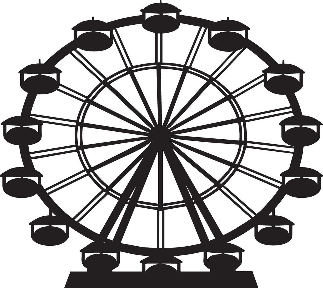 Ferris wheel silhouette isolated on white background. illustration vector