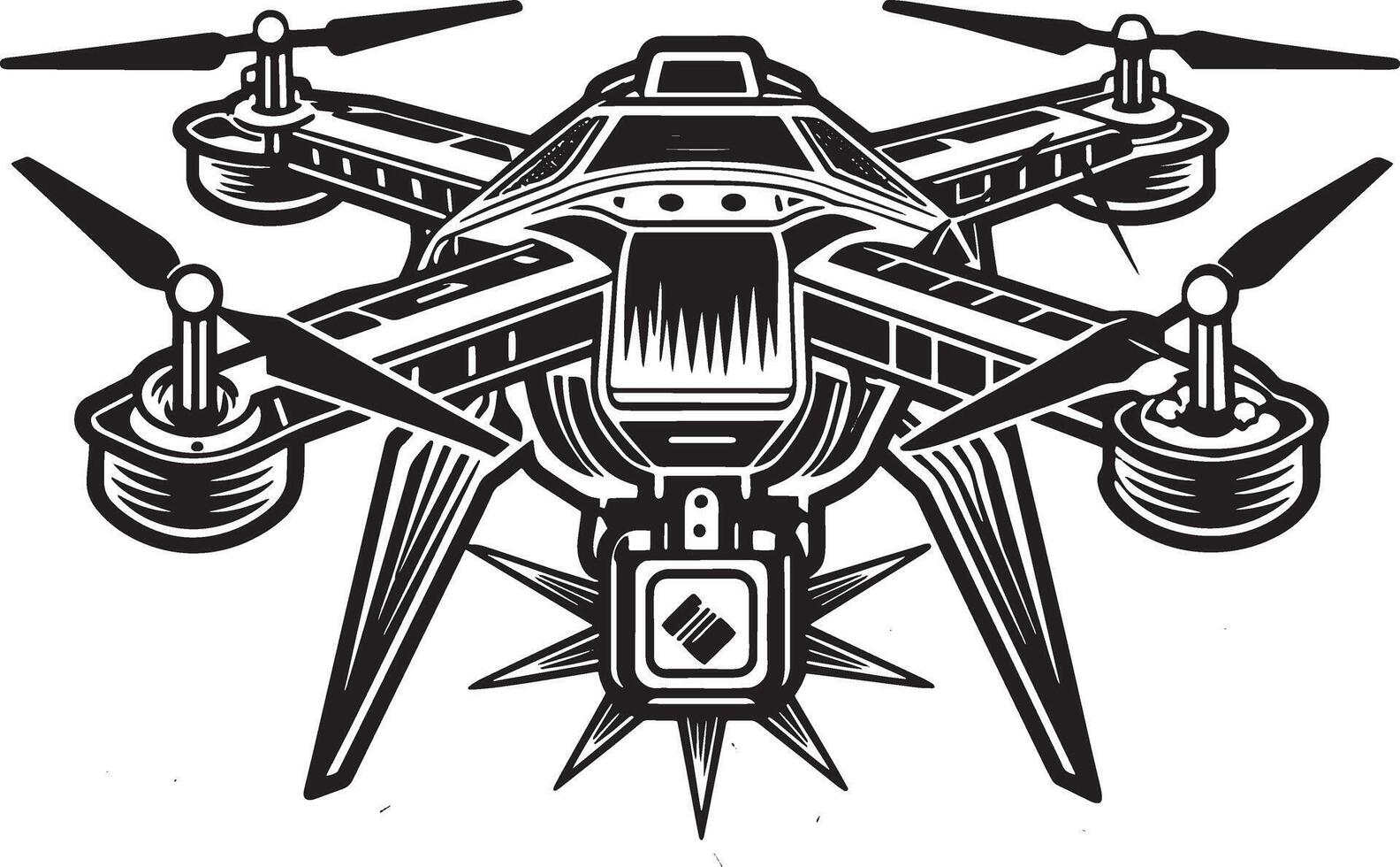Drone icon. Simple illustration icon for web design isolated on white background vector