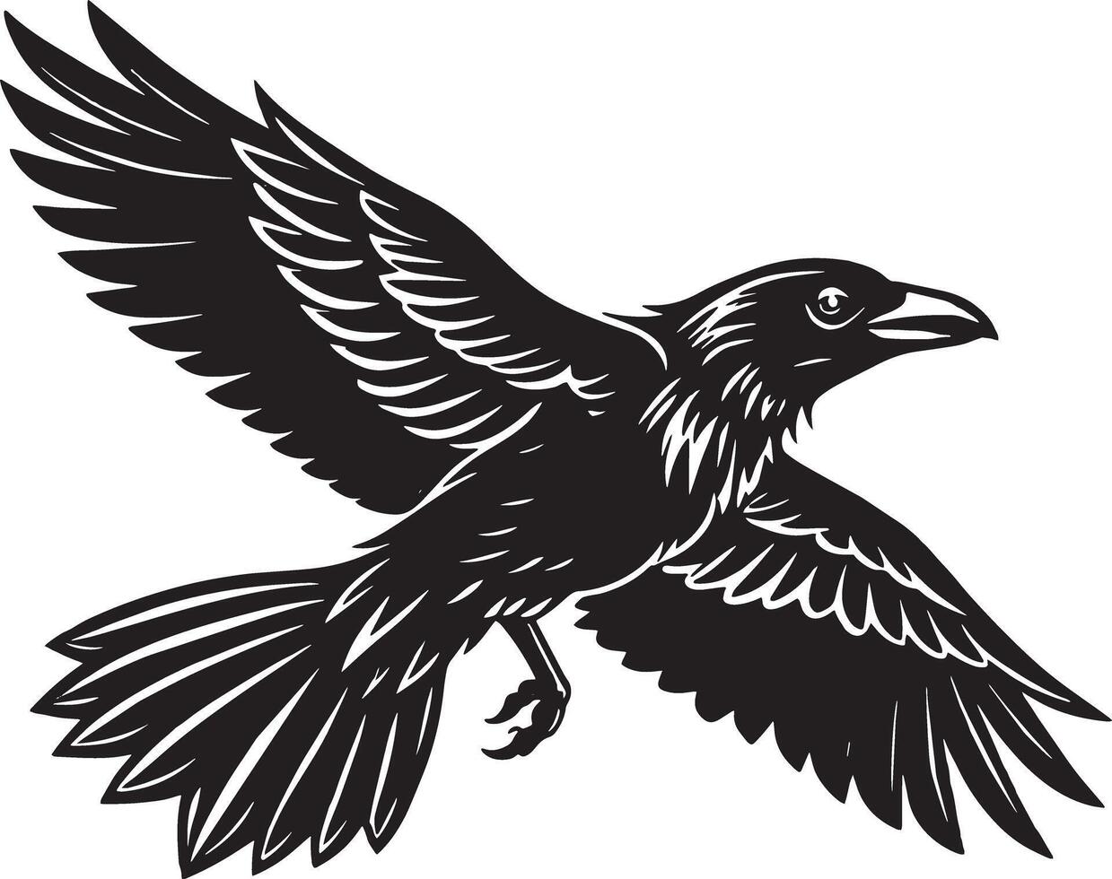 Black and White Tattoo of an Eagle. Illustration. vector