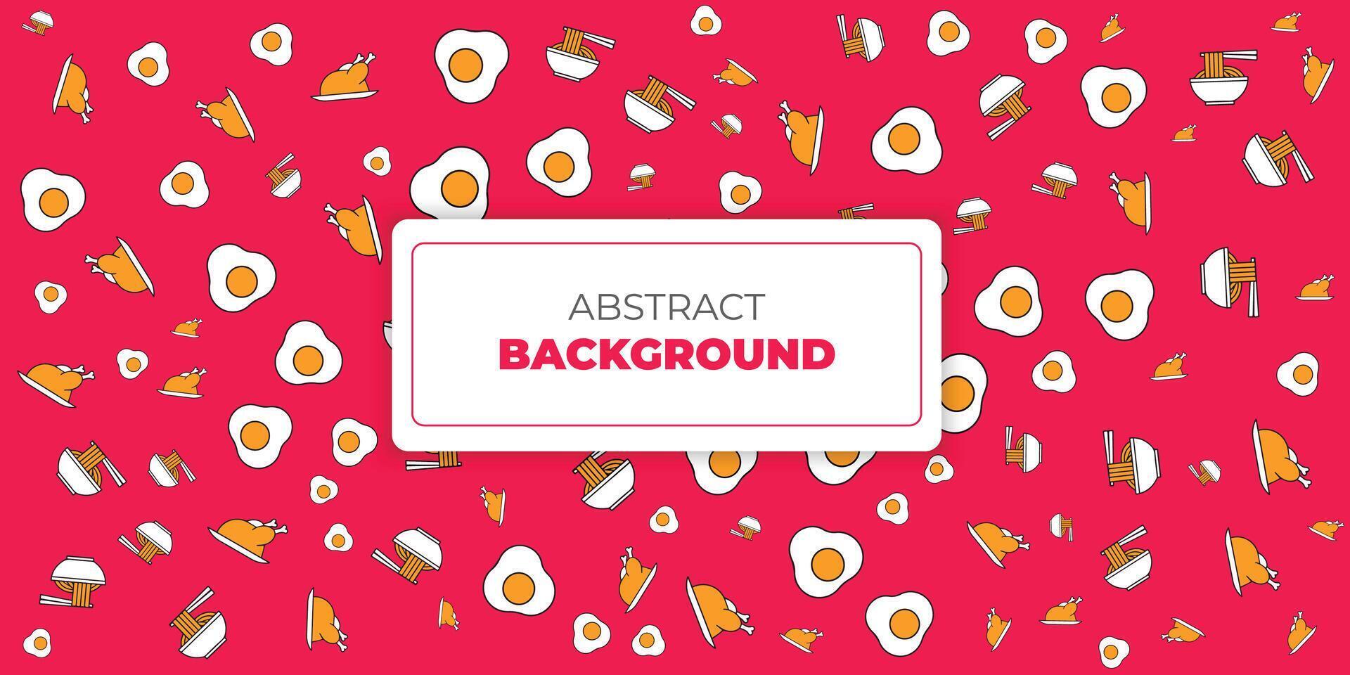 egg, noodle, and chicken seamless pattern in red background. egg line illustration background colorful. vector