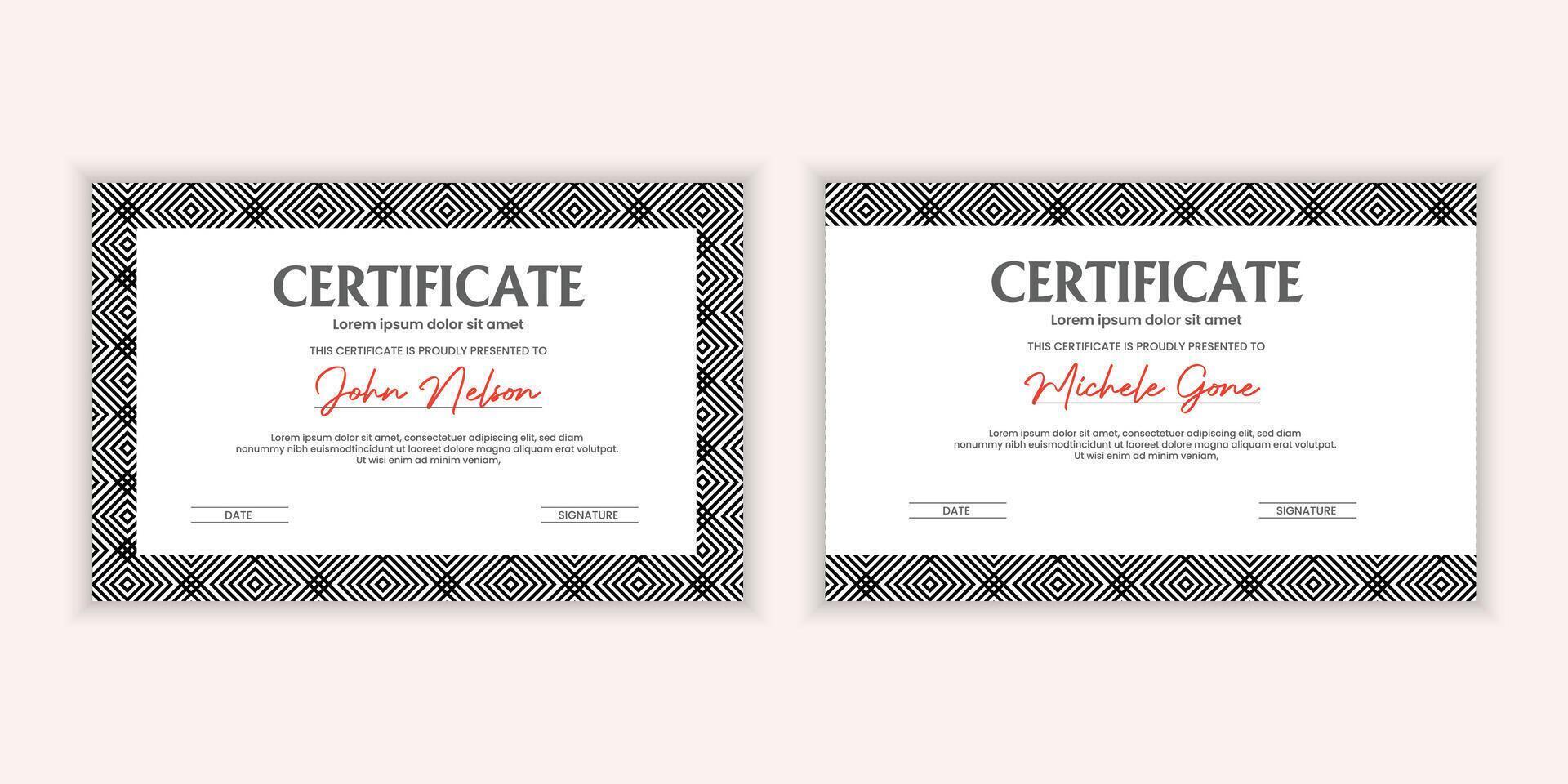 Certificate. Template diploma currency border. Award background Gift voucher. vector