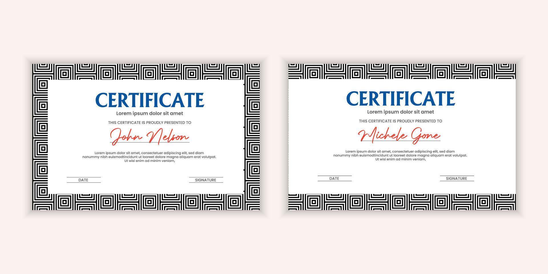 Certificate. Template diploma currency border. Award background Gift voucher. vector