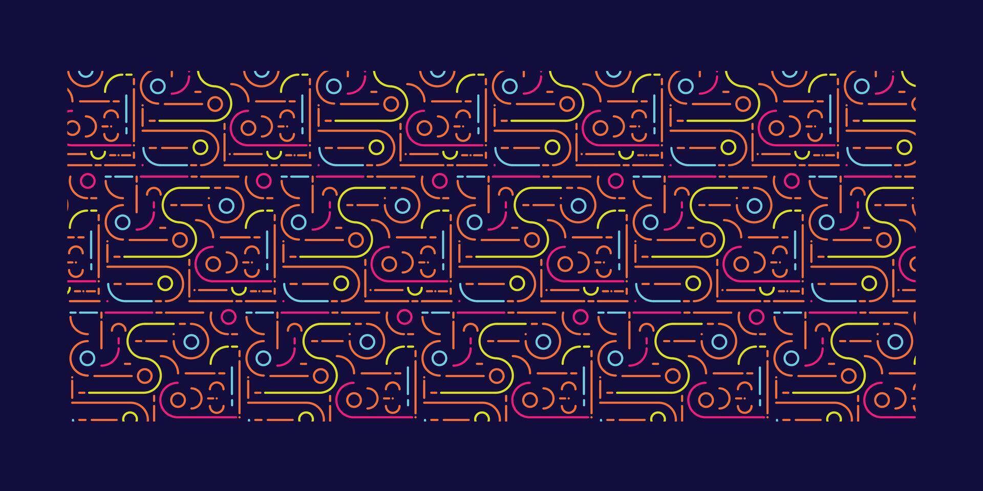 Colorful line shaped seamless pattern background vector
