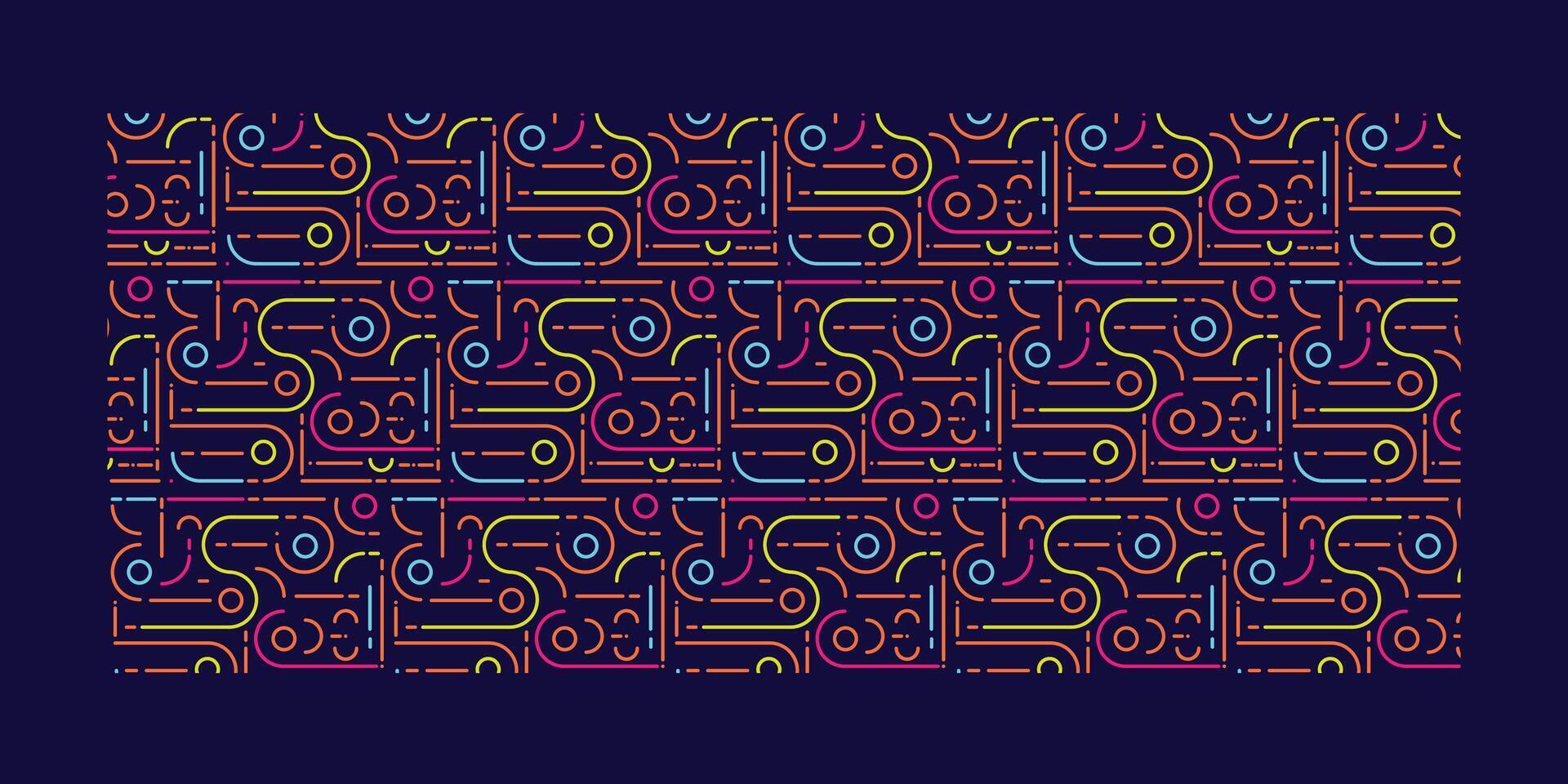 Colorful line shaped seamless pattern background vector