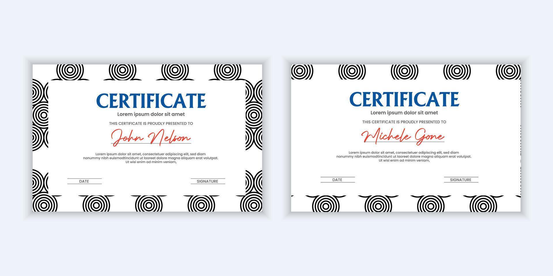 Certificate. Template diploma currency border. Award background Gift voucher. vector