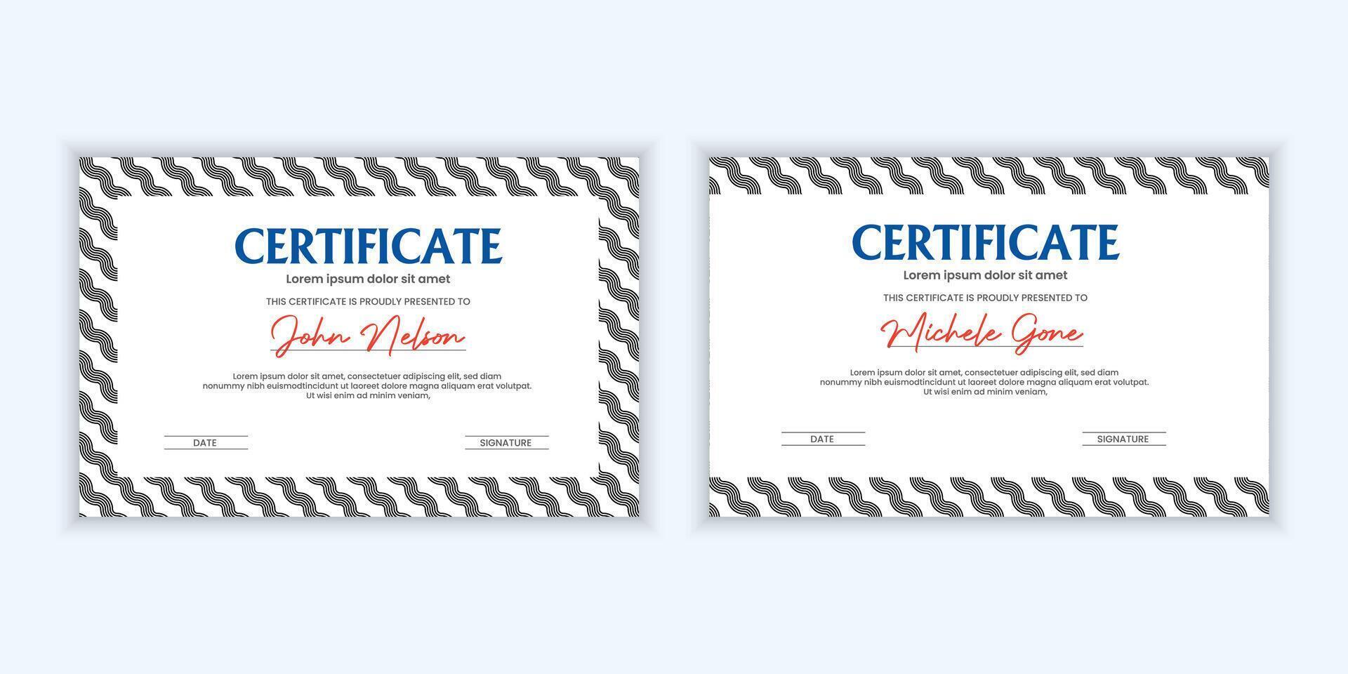 Certificate. Template diploma currency border. Award background Gift voucher. vector