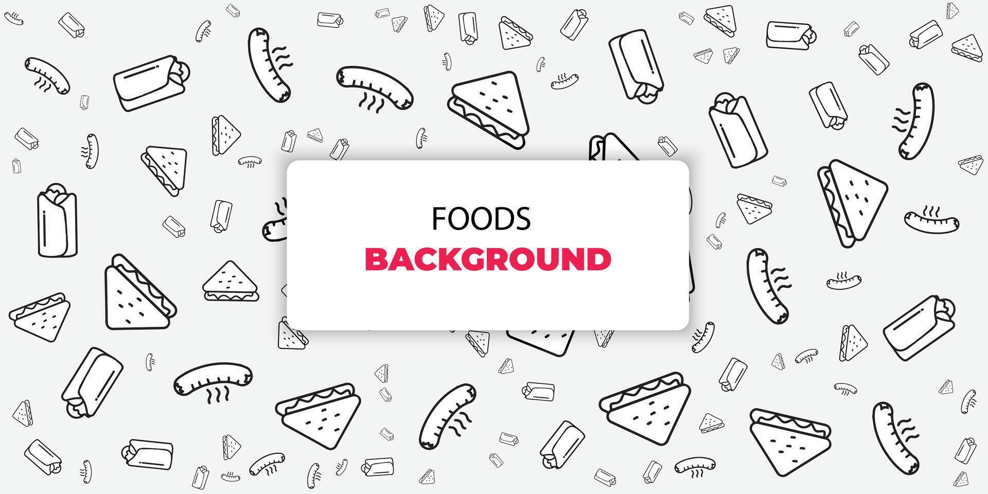 Abstract geometric fast food background. burger and pizza, cold drinks, kitchen plants, noodles and salad, geometry farm eating, healthy lifestyle. vector