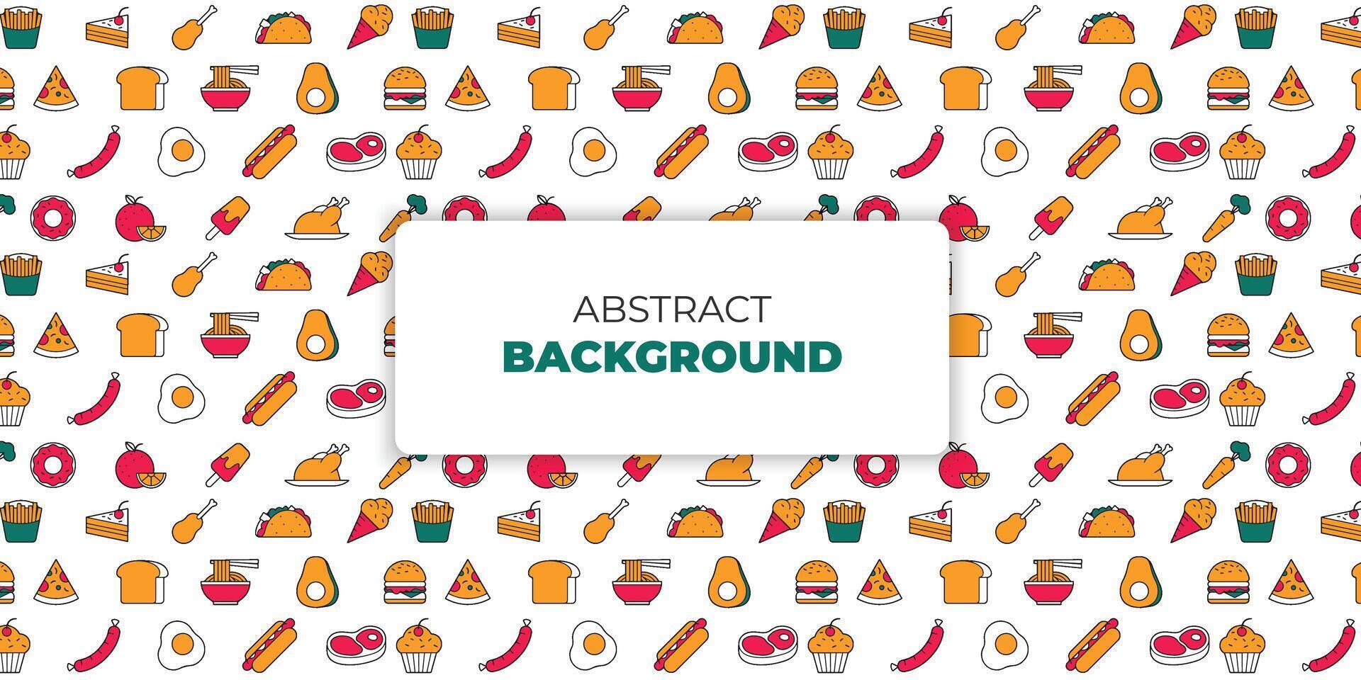 seamless pattern with healthy food icons vector