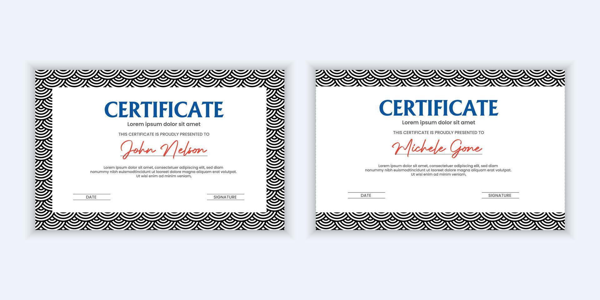 Certificate. Template diploma currency border. Award background Gift voucher. vector