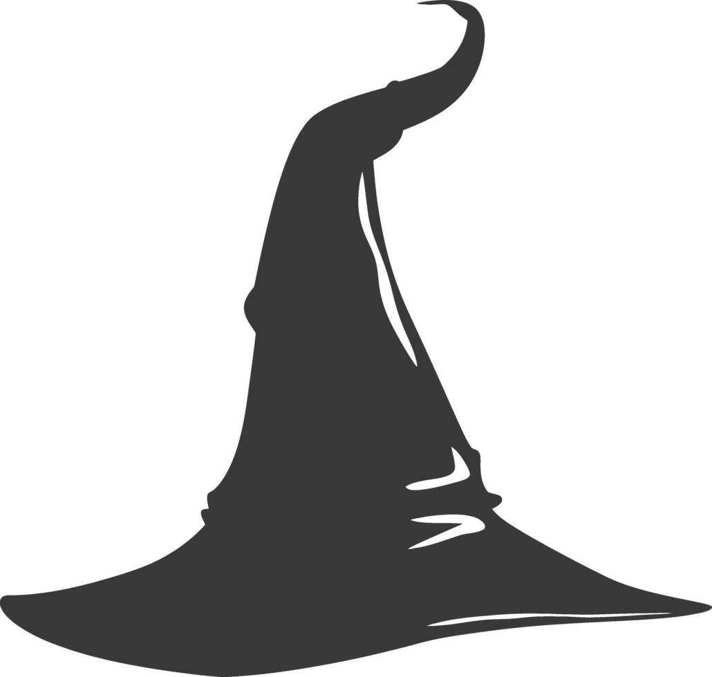 Silhouette Witch hat black color only vector