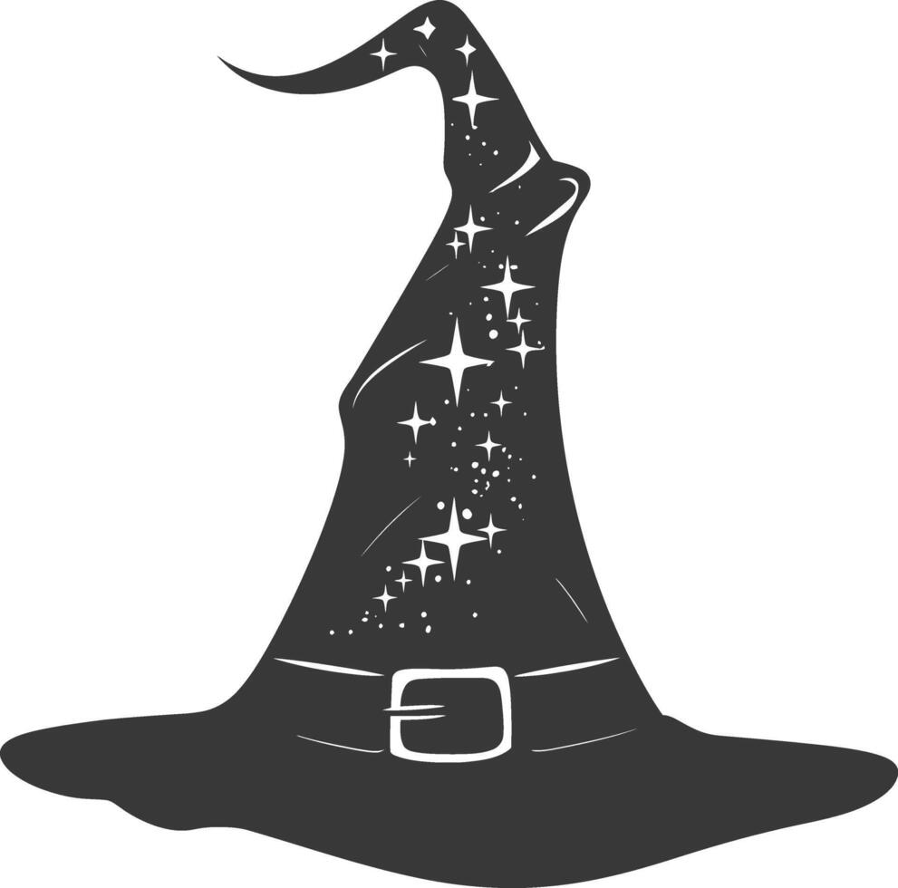 Silhouette Witch hat black color only vector