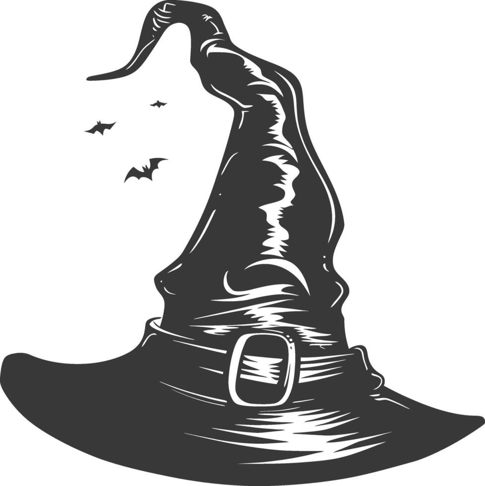 Silhouette Witch hat black color only vector