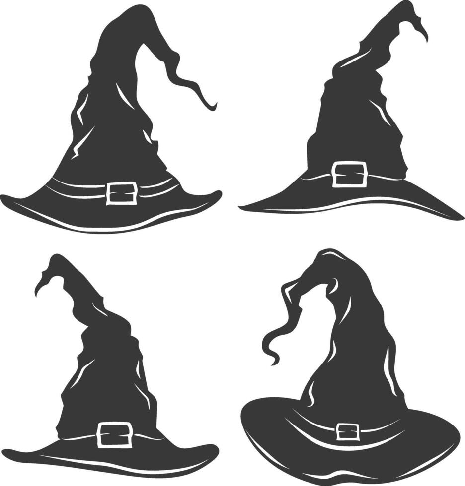 Silhouette Witch hat black color only vector