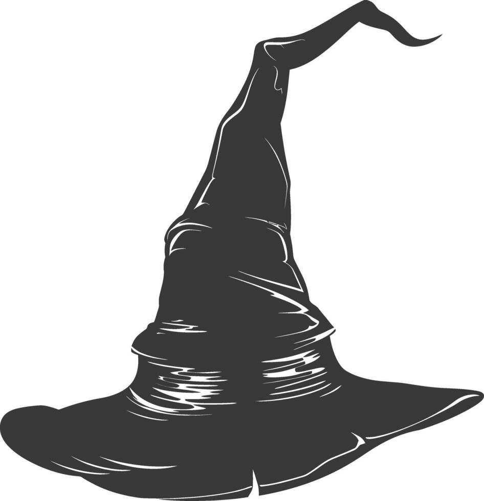 Silhouette Witch hat black color only vector