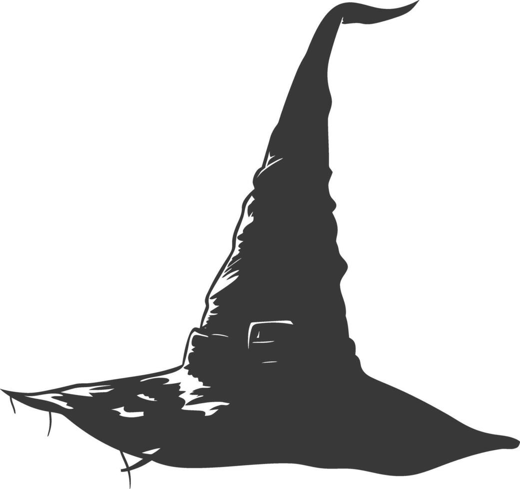 Silhouette Witch hat black color only vector