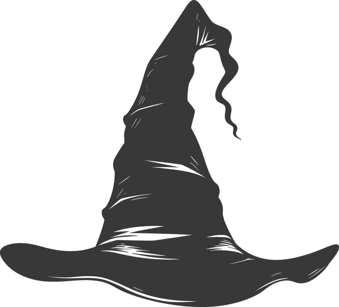 Silhouette Witch hat black color only vector