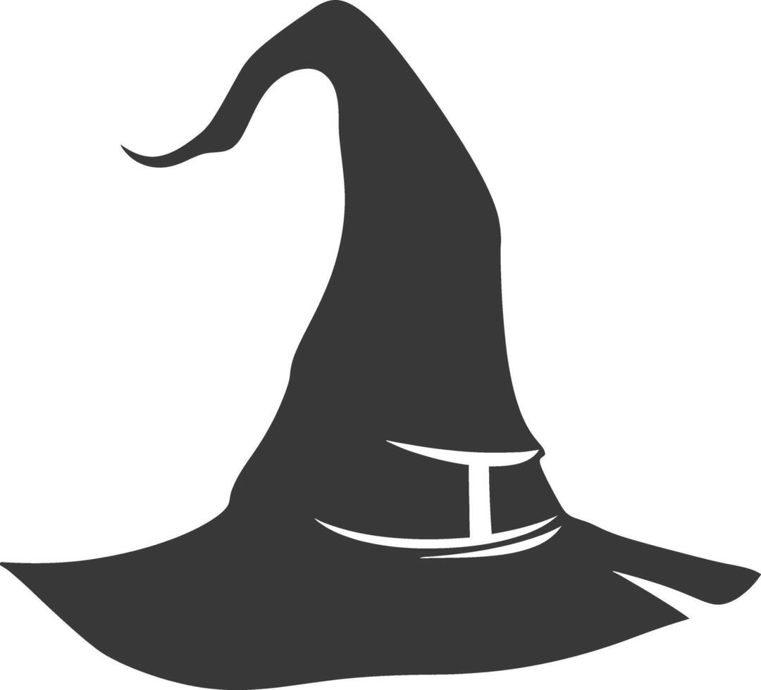 Silhouette Witch hat black color only vector