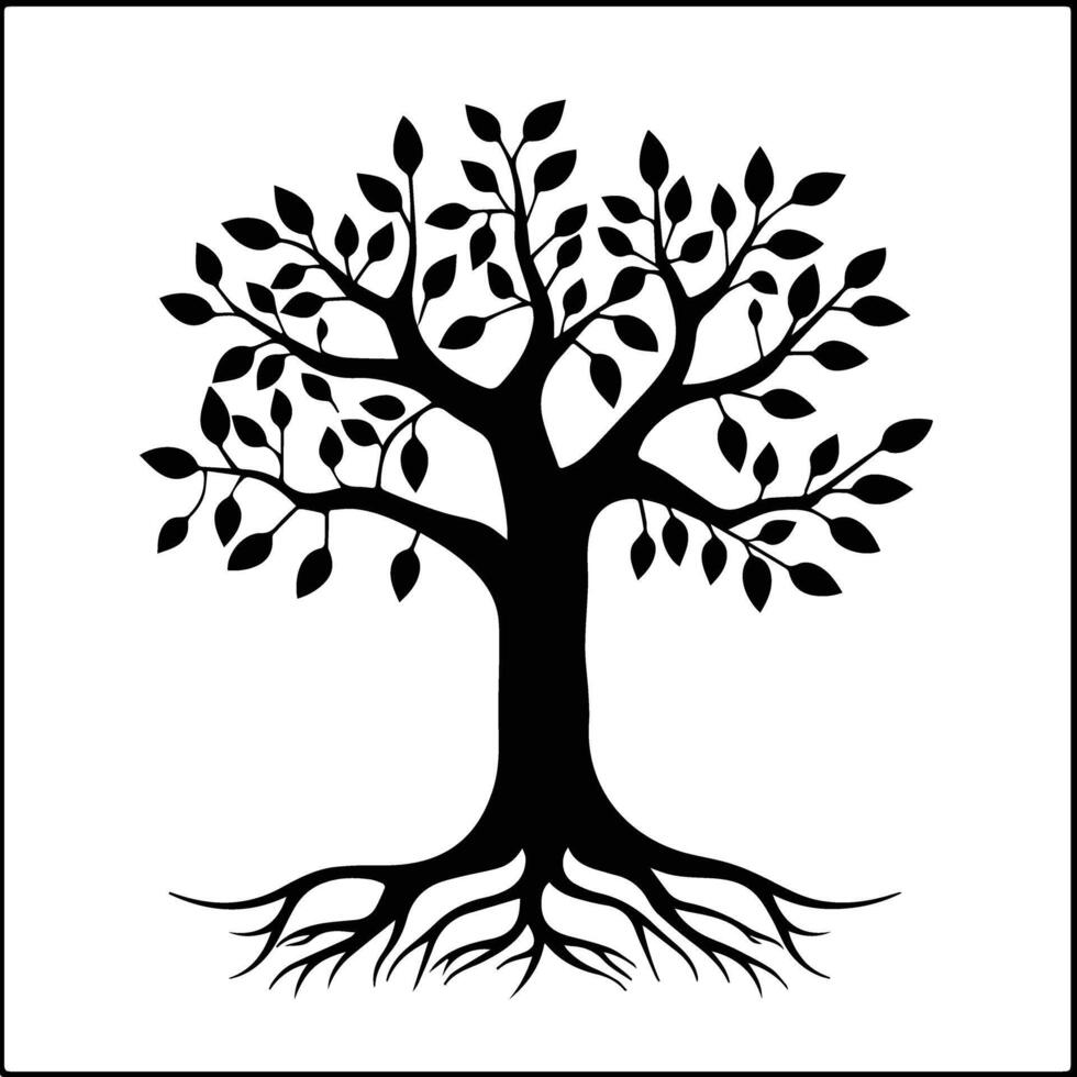 Beautiful Silhouette Tree Image vector