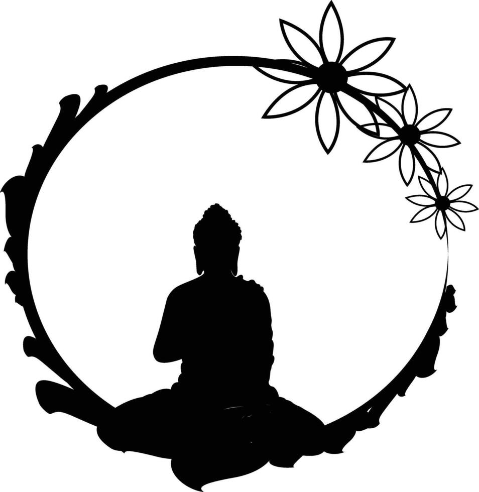 Silhouette Gautam Buddha Image vector