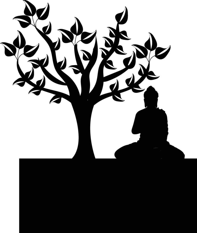 Silhouette Gautam Buddha Image vector