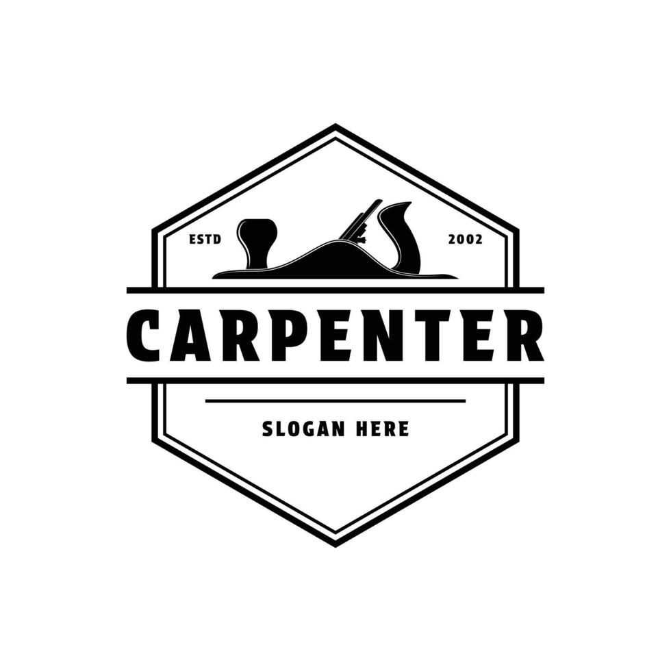 Carpentry logo design vintage retro label badge vector