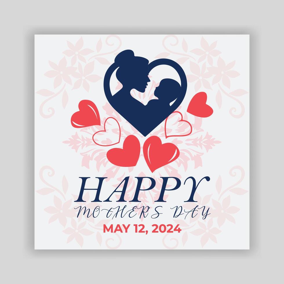 Mothers day wish social media post template vector