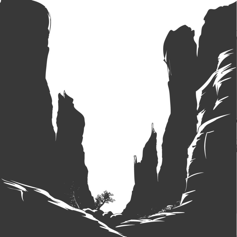 Silhouette canyon black color only vector