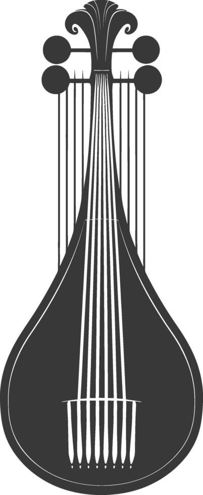 Silhouette ancient lyre black color only vector