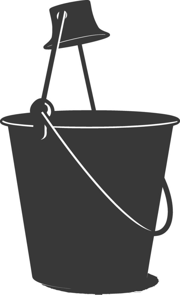 Silhouette bucket black color only vector