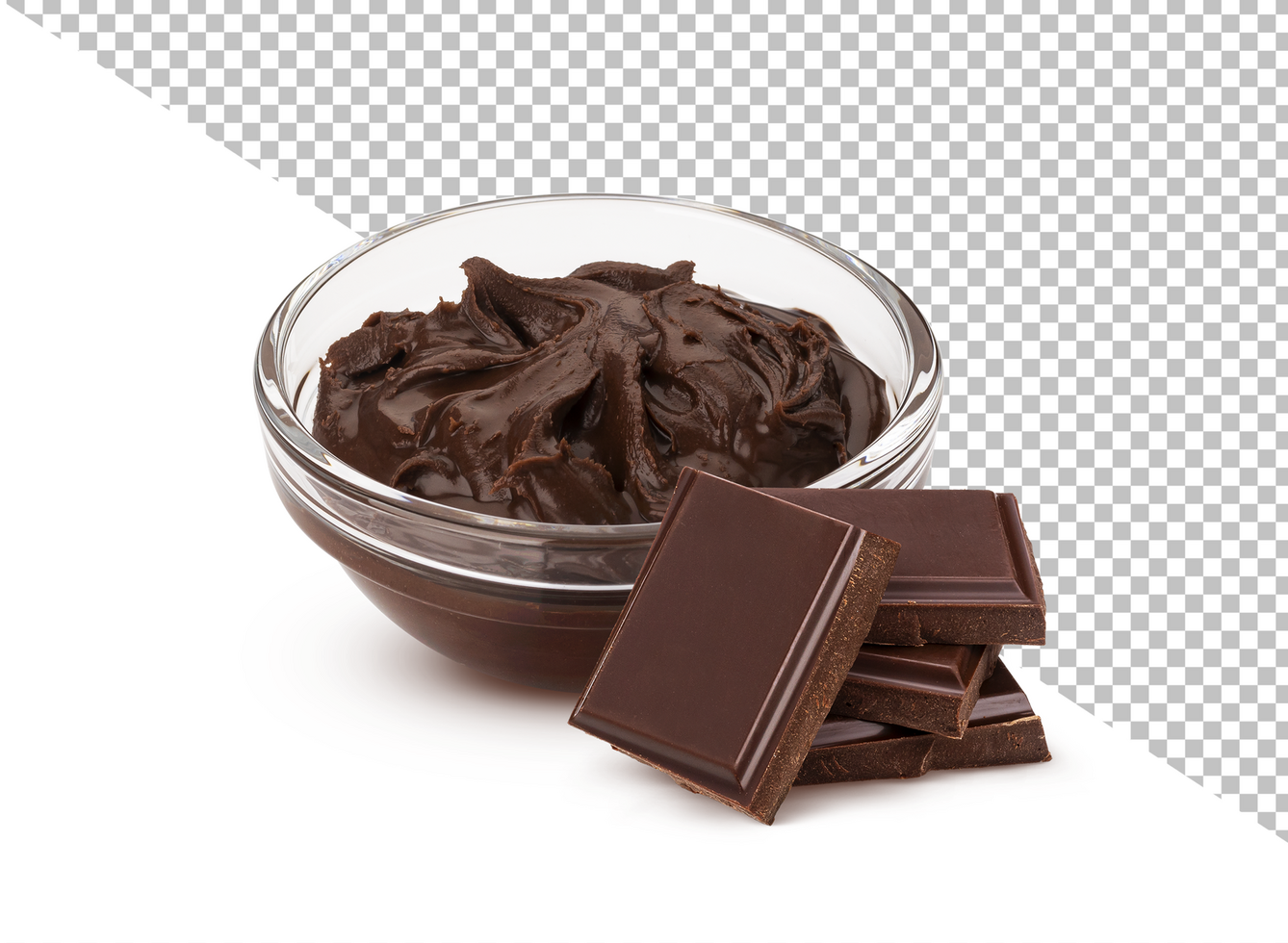 Chocolate cream isolated on white background psd