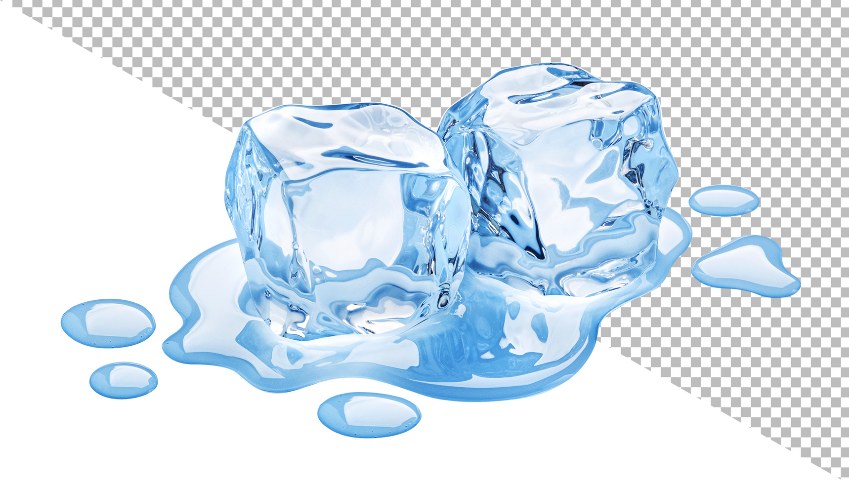 One ice cube isolated on white background psd