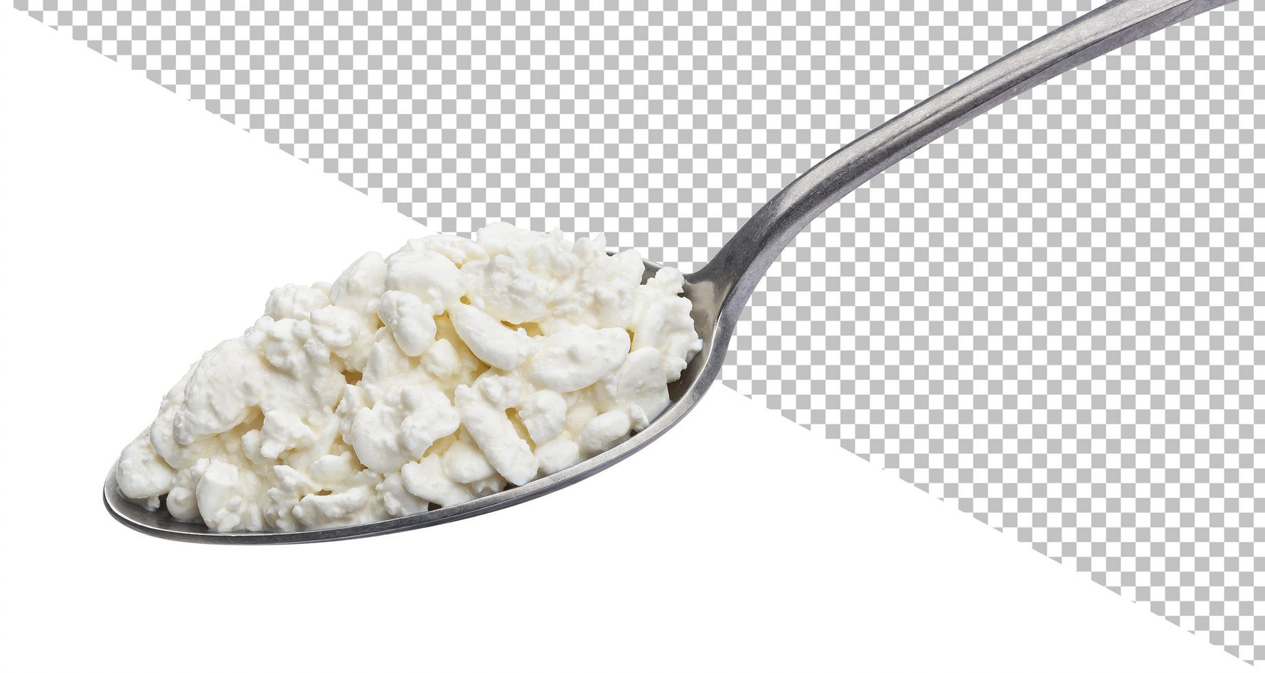Homemade yogurt in spoon isolated on white background psd