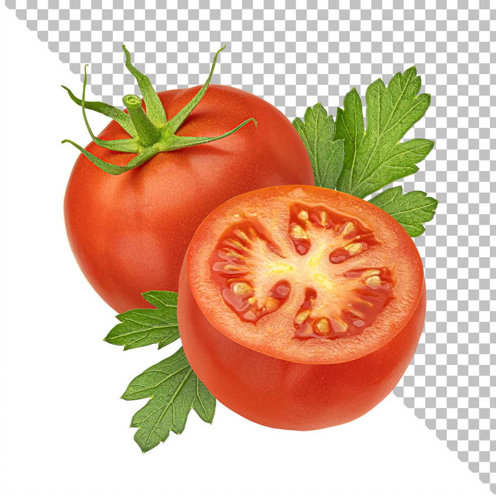 Cherry tomatoes isolated on white background, full depth of field psd