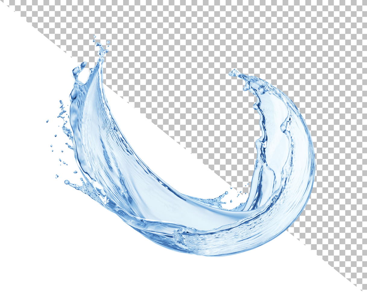 Water splash isolated on white background psd