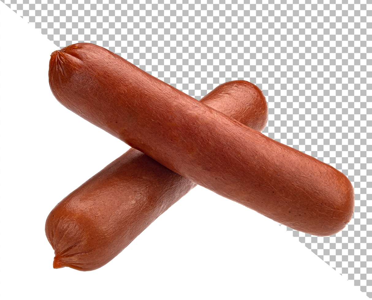 fumé saucisse isolé sur blanc Contexte psd