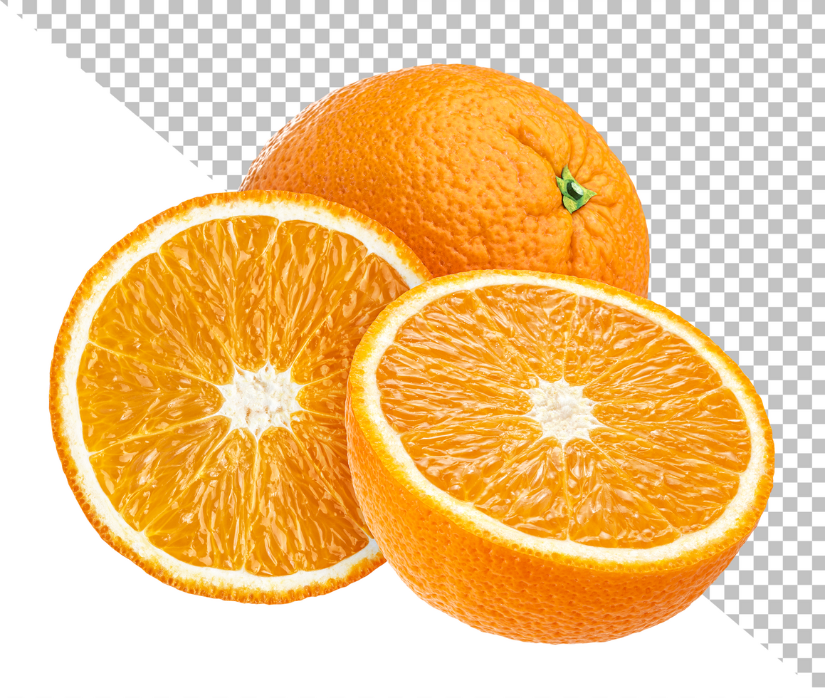 laranja frutas com folhas isolado em branco fundo psd