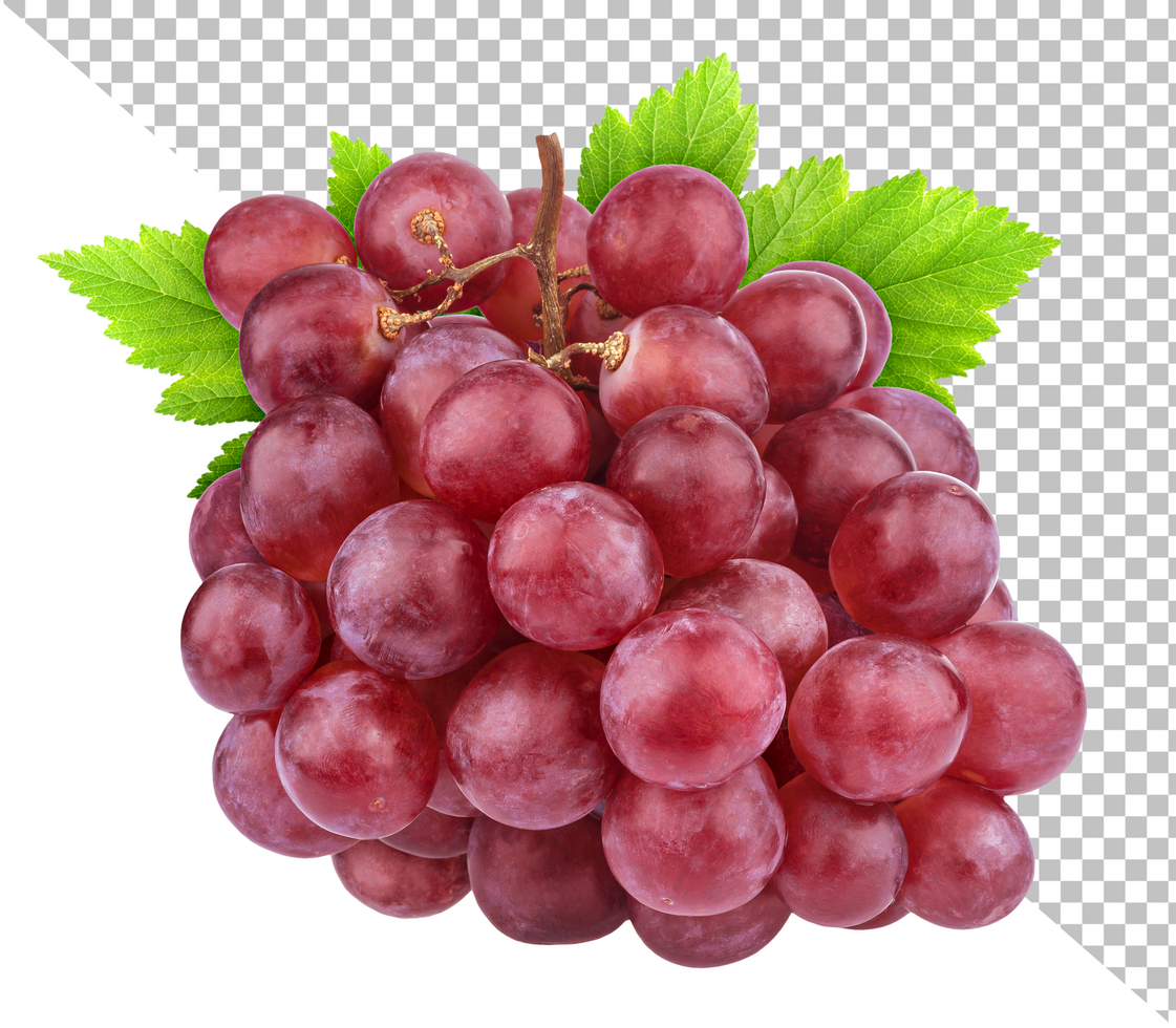 Red grape isolated on white background psd