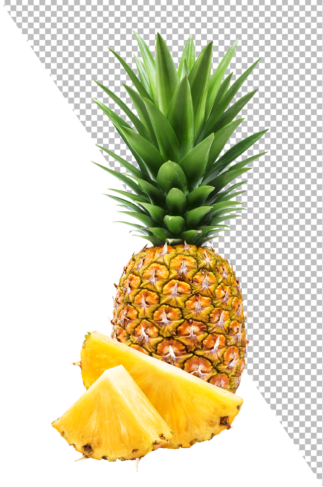 One pineapple isolated on white background psd