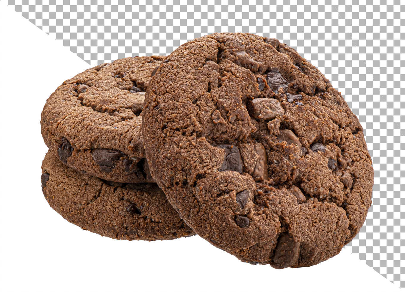 Chocolate cookies isolated on white background psd