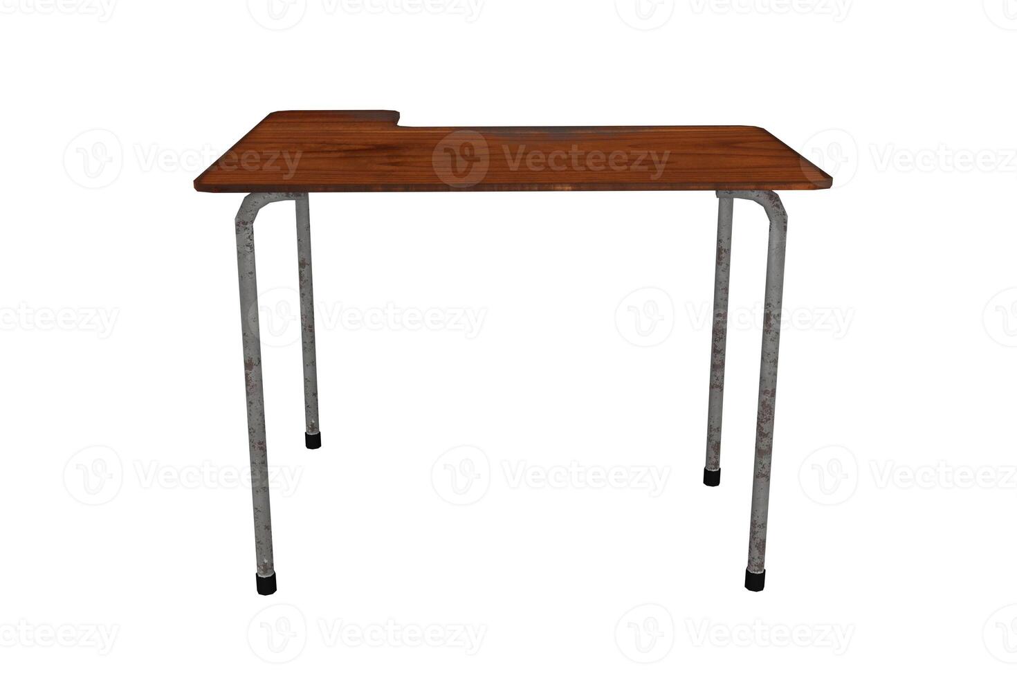 3d rendering wooden school desk photo