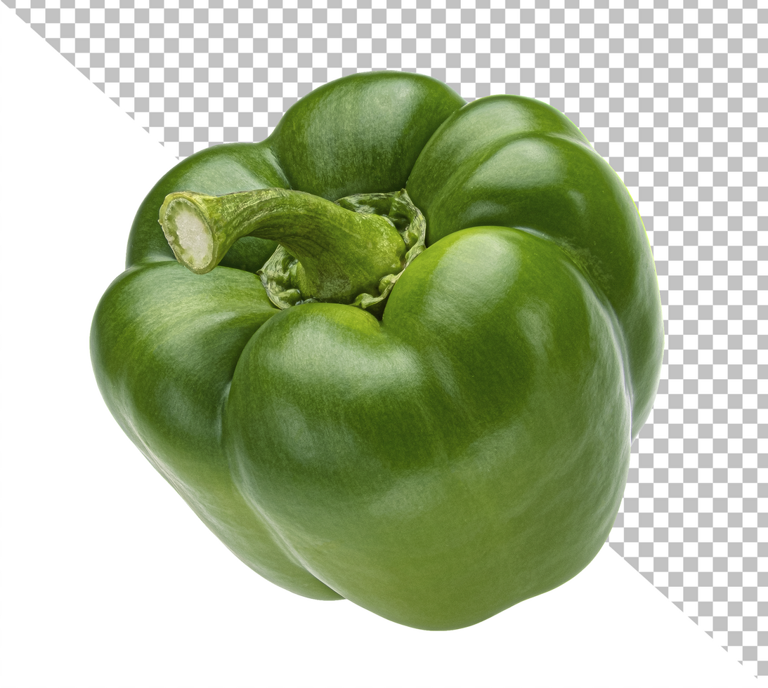 Green bell pepper isolated on white background psd