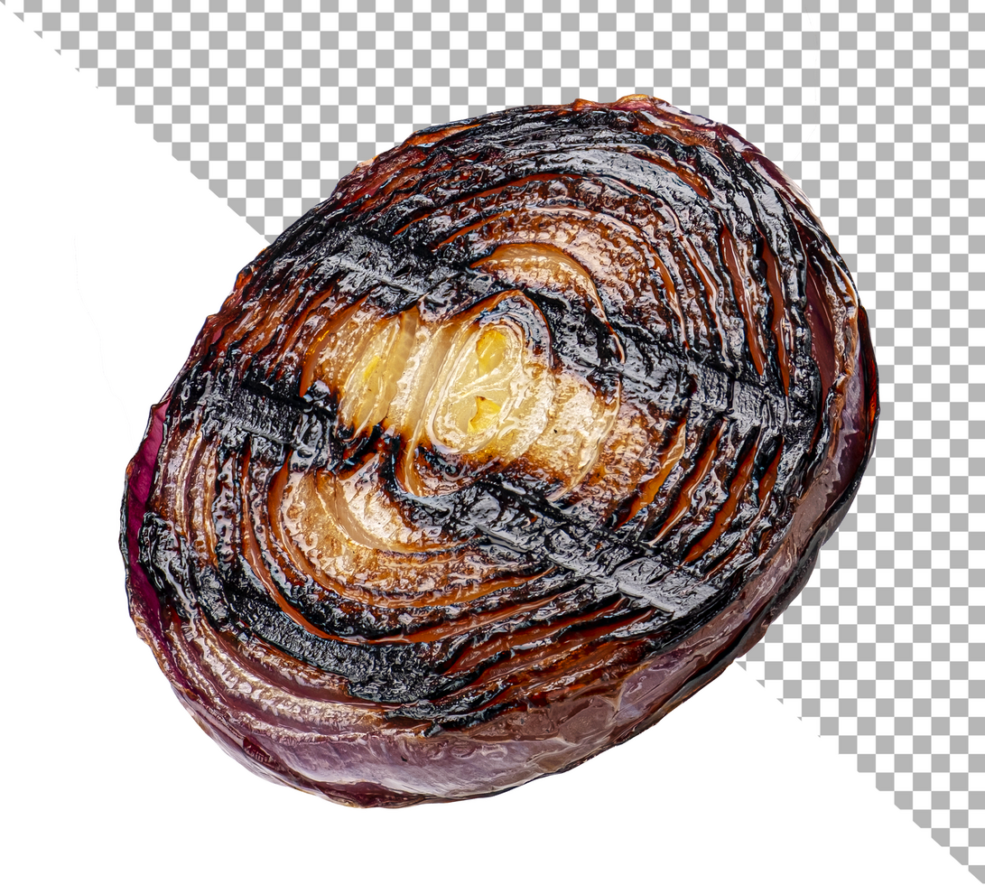 Grilled red onion isolated on white background psd