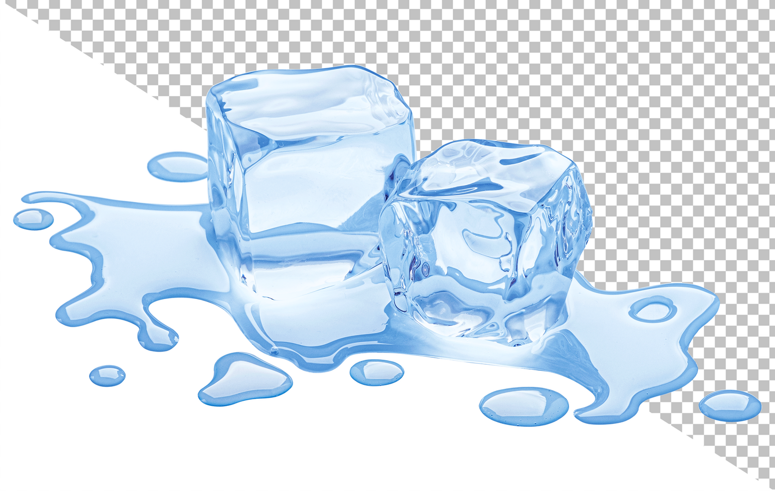 One ice cube isolated on white background psd