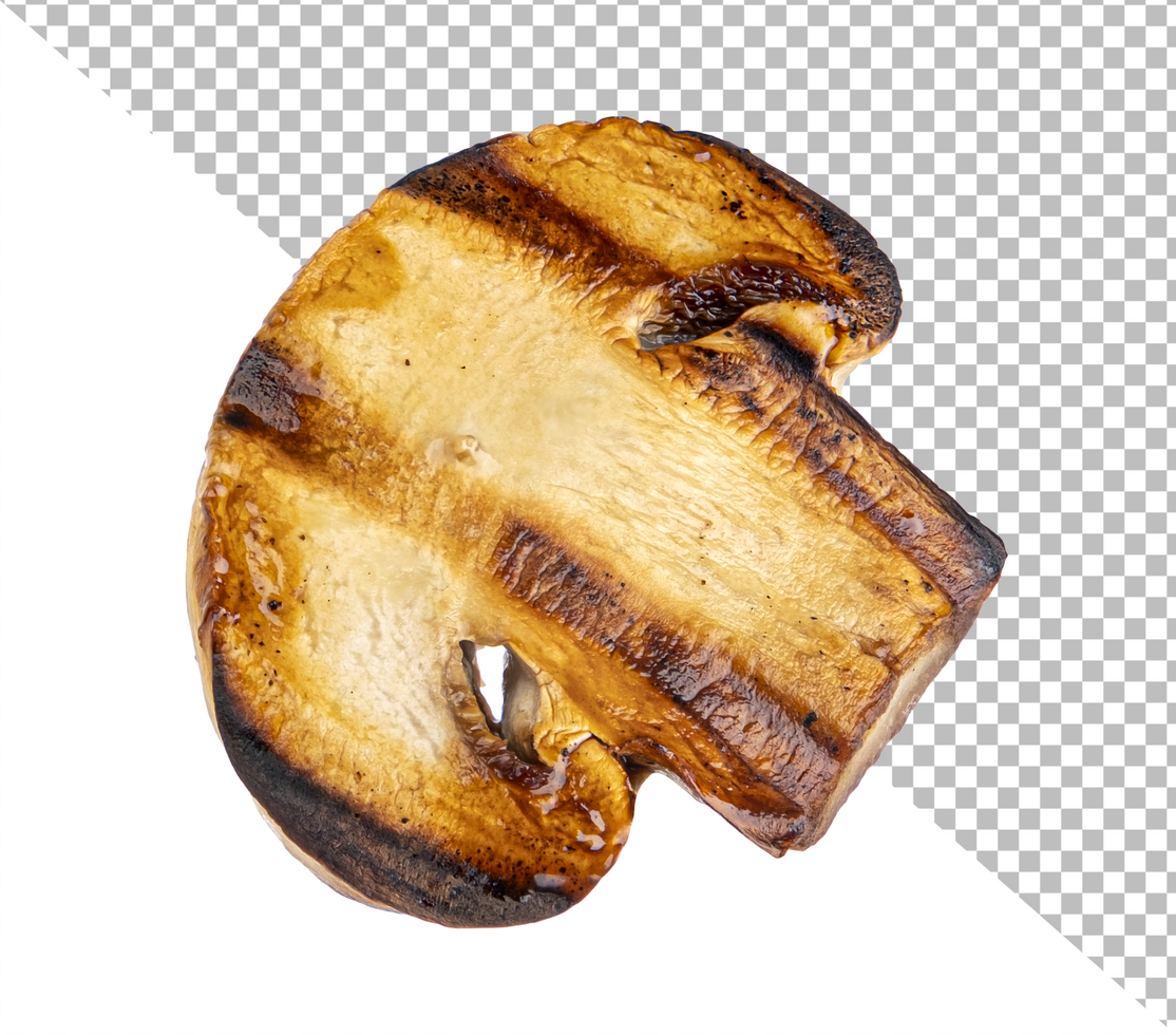 Grilled mushroom isolated on white background psd