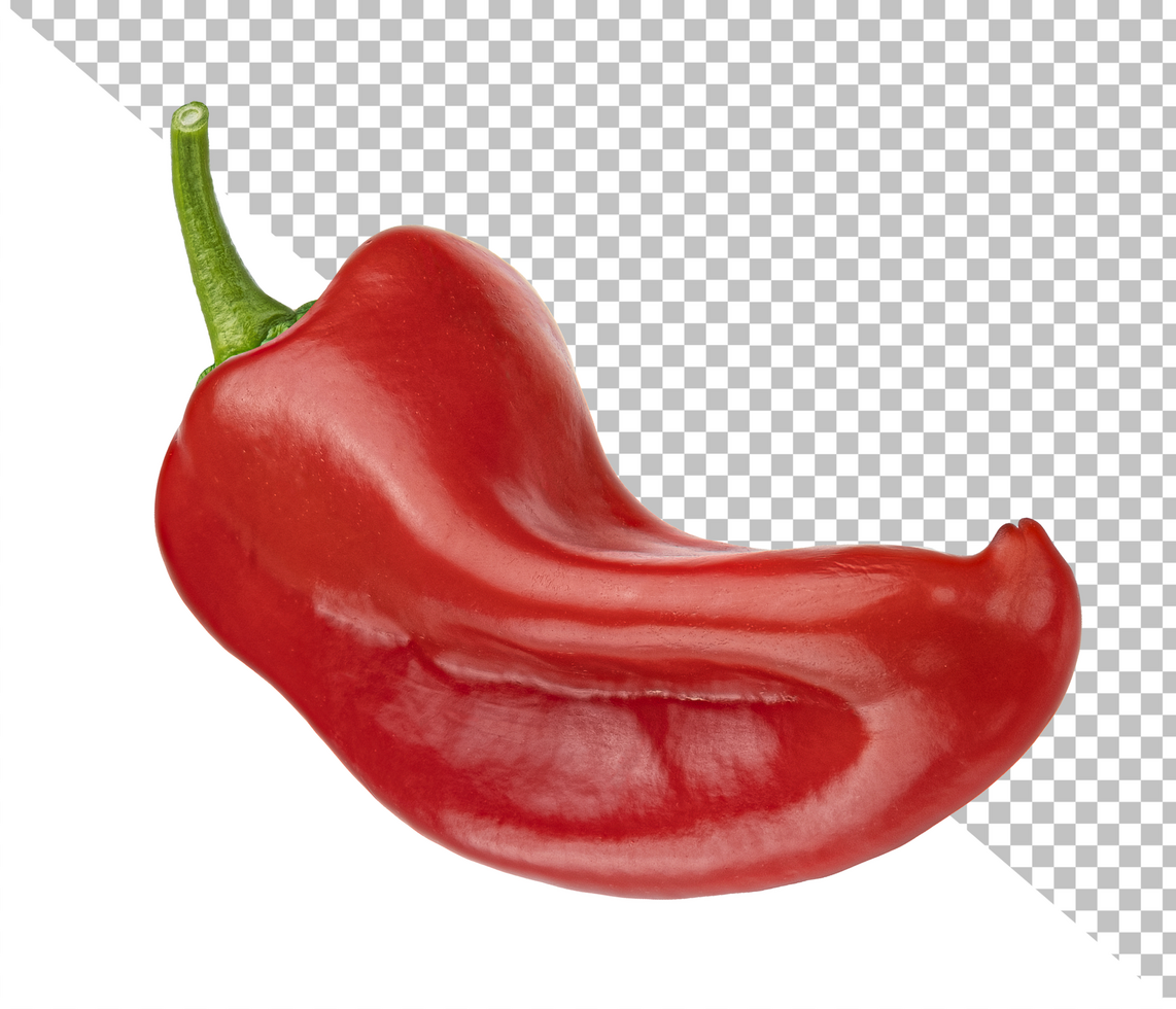 Red bell pepper isolated on white background psd
