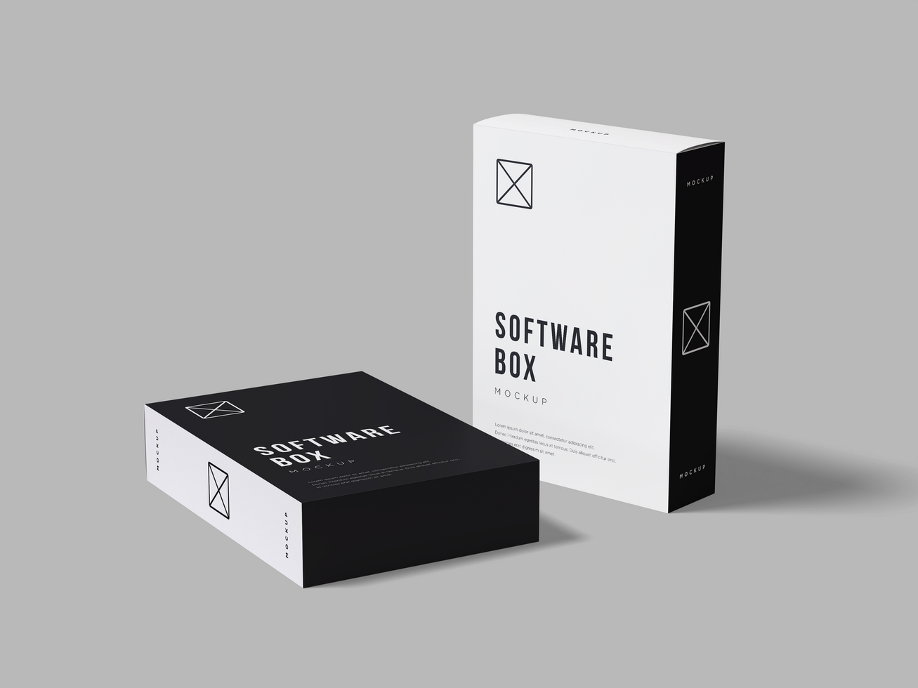 Realistic rectangle box isolated on white background - Software box mockup and packaging design template ready to use psd