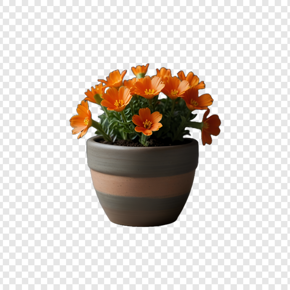 Gartenarbeit Blume Pflanze Topf auf transparent Hintergrund psd