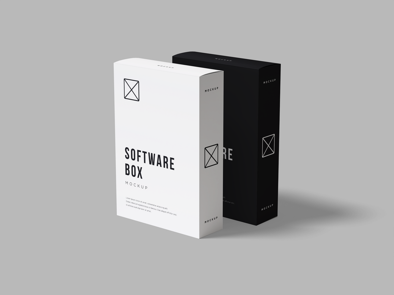 Blank white software box Mockup - Medium size Cardboard package box psd