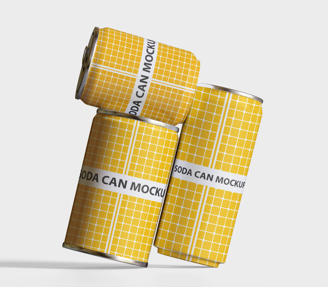 Soda can mockup isolate on background editable psd