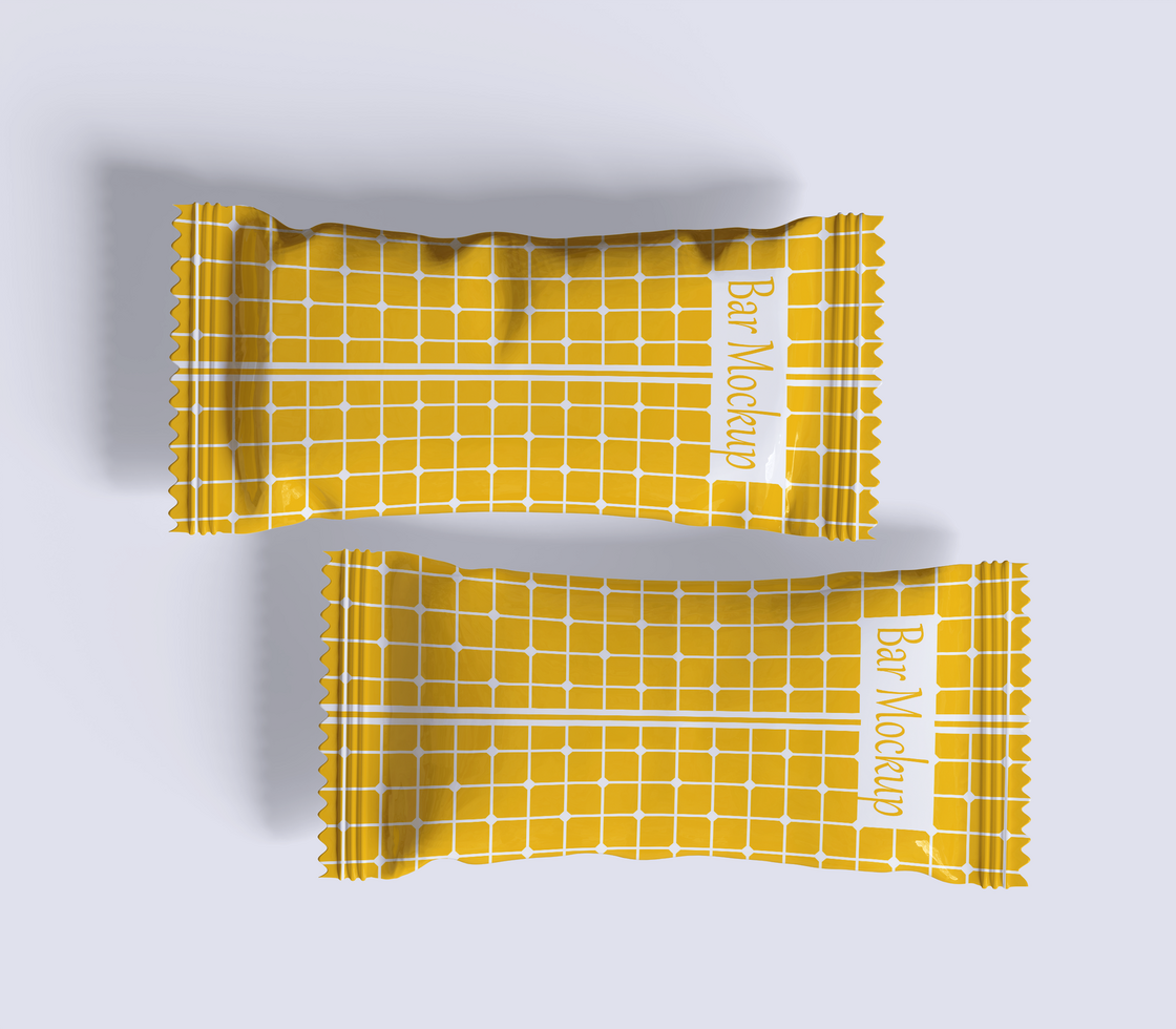 Protein bar packaging mockup editable psd